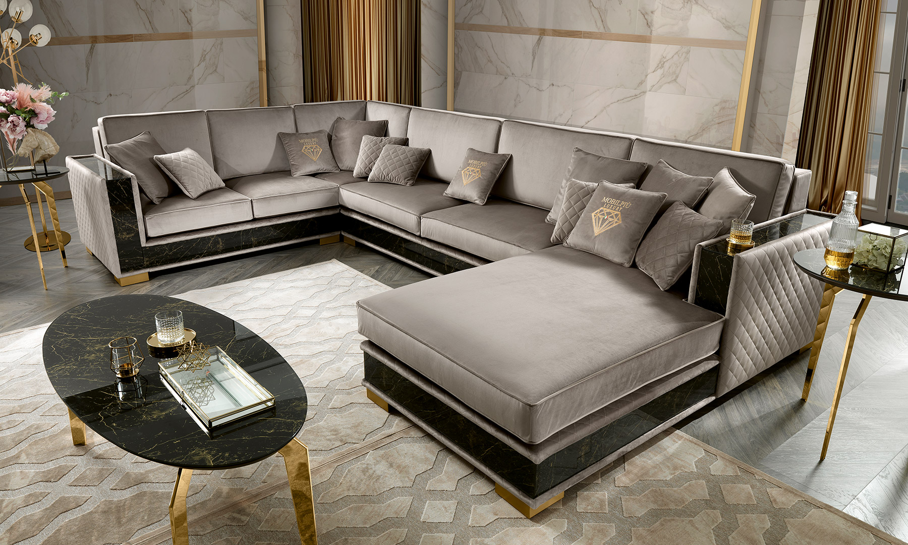 Incanto Corner Sofa: the luxury of designer comfort.